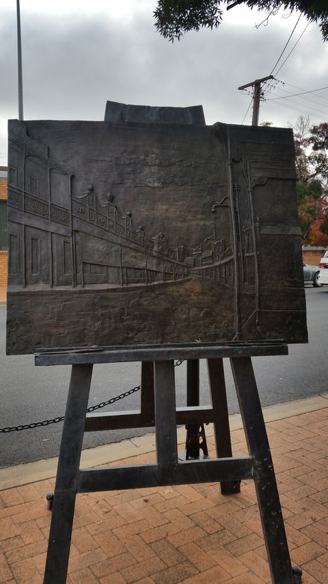 Russell Drysdale Easel Sculpture - E Caravan Parks 0