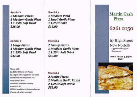 Martin Cash Pizza - E Caravan Parks 0