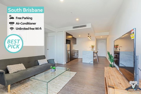 South Brisbane Kozy 1Bed APT + FREE Parking QSB001 - E Caravan Parks 0